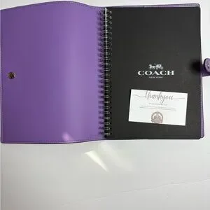 Coach | Office | Nwt Coach Notebook In Signature Canvas Cz98 Purple ...